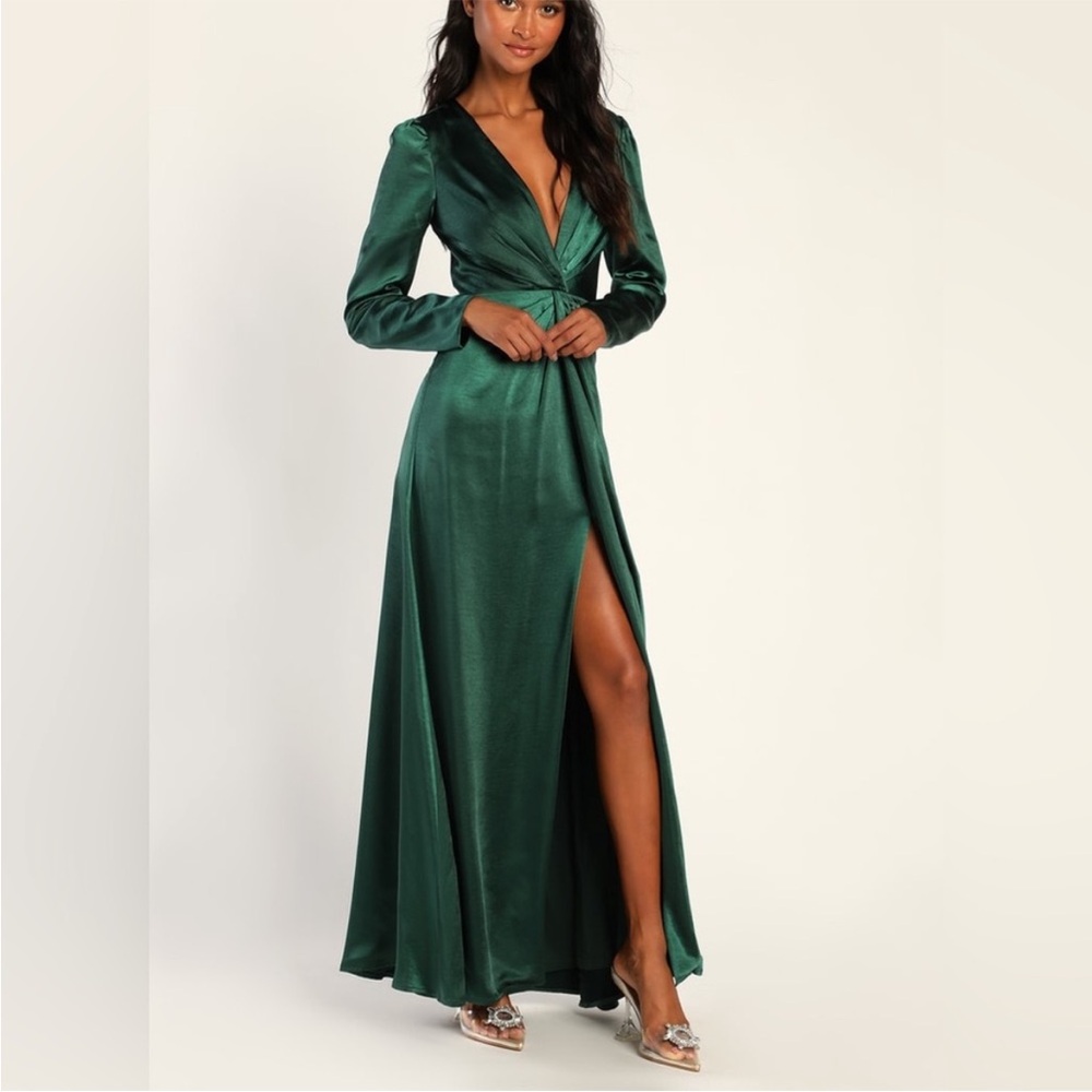 Lulu's Deep Green Satin Fabric